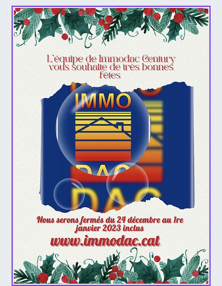 El equipo de Immodac Century Construcción y Reforma os desea unas muy Felices Fiestas!!!!