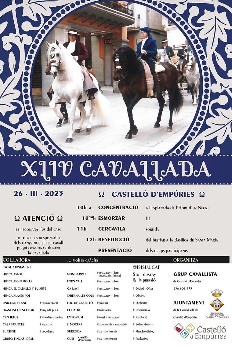L' une des traditions les plus enracinées dans le passé récent de Castello d´Empuries est la célébration de la Cavallada le dimanche 26 mars 2023.