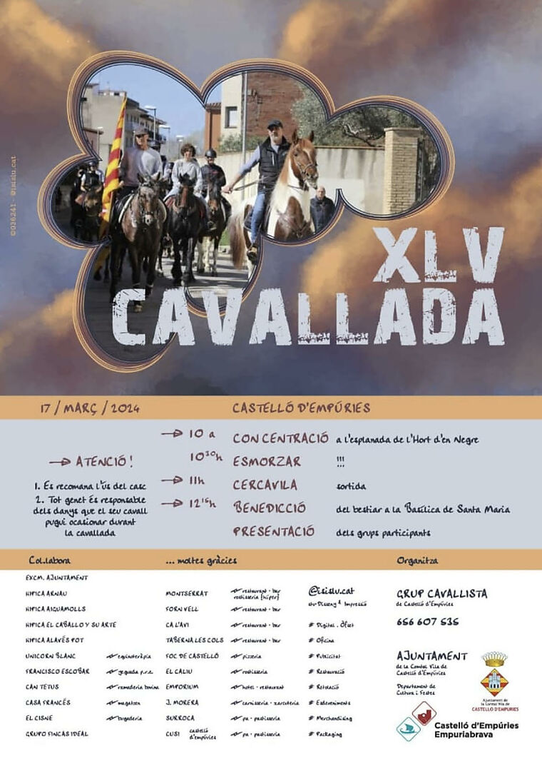 Una de las tradiciones más arraigadas en el pasado reciente de Castello d´Empuries es la celebración de la Cavallada el domingo 17 marzo 2024.
